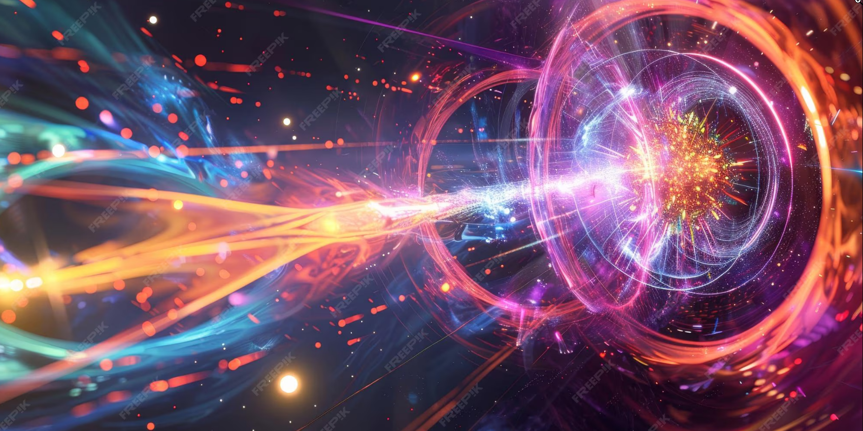 Artistic visualization of quantum entanglement showing two entangled photons connected by luminous quantum correlation, illustrating the fundamental principle behind quantum communication networks